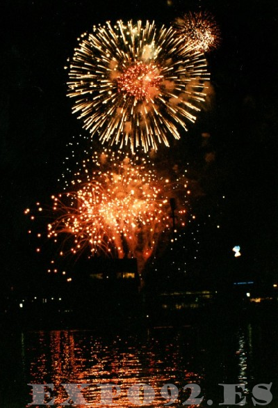 Fuegos artificiales en el lago.. todo un espectaculo.